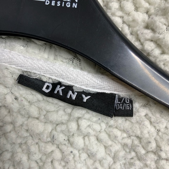 DKNY Knit Zip Up Hoodie with Sheepskin Interior - Picture 7 of 8